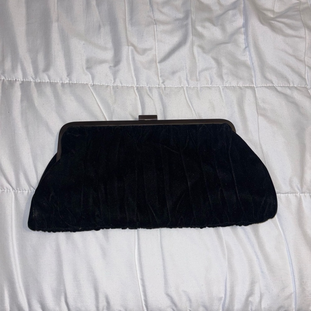 Elegant Black Suede Clutch Bag